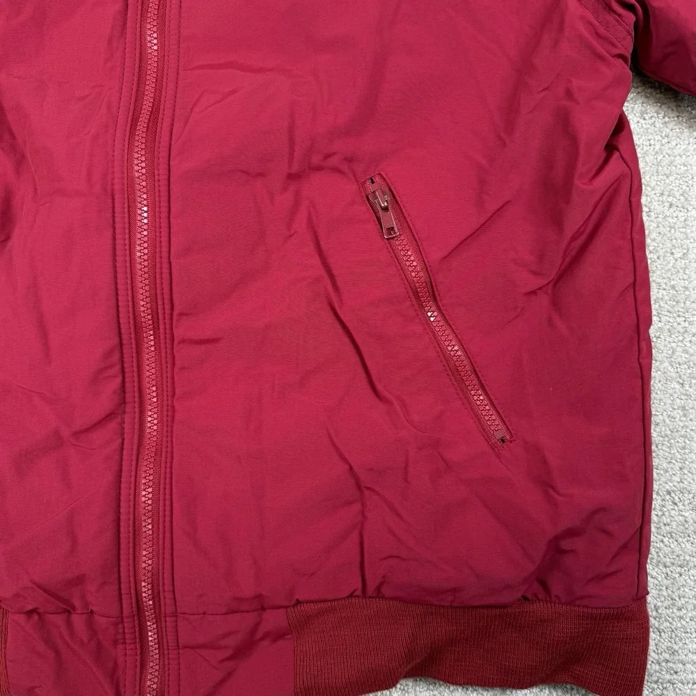 Vintage LL Bean Men's Medium Red Warm Up Fleece Lined Nylon Full Zip Jacket